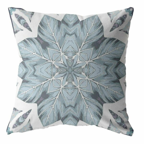 Palacedesigns 20 in. Blue Floral Forest Indoor & Outdoor Throw Pillow PA3095384